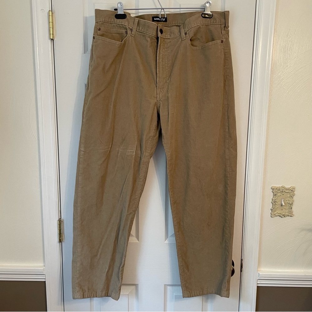 Lands End Tan Corduroy Pants Traditional Fit Size 40